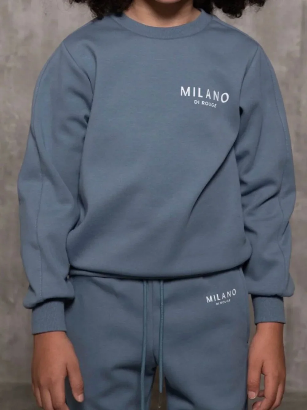 🆕 Milano Di Rouge Kids Lux Lennox Sweatsuit Youth Size S Slate Blue Blue Set